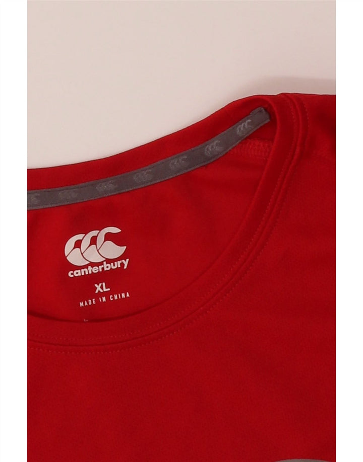 CANTERBURY Mens Graphic T-Shirt Top XL Red Polyester