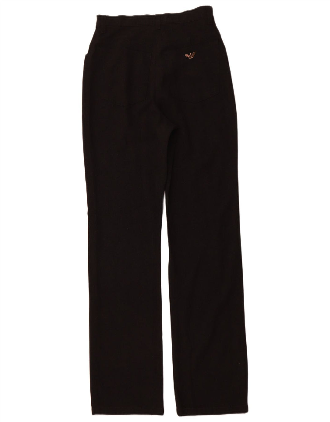 ARMANI Pantalon décontracté droit taille haute pour femme W30 L32 Noir Polyester