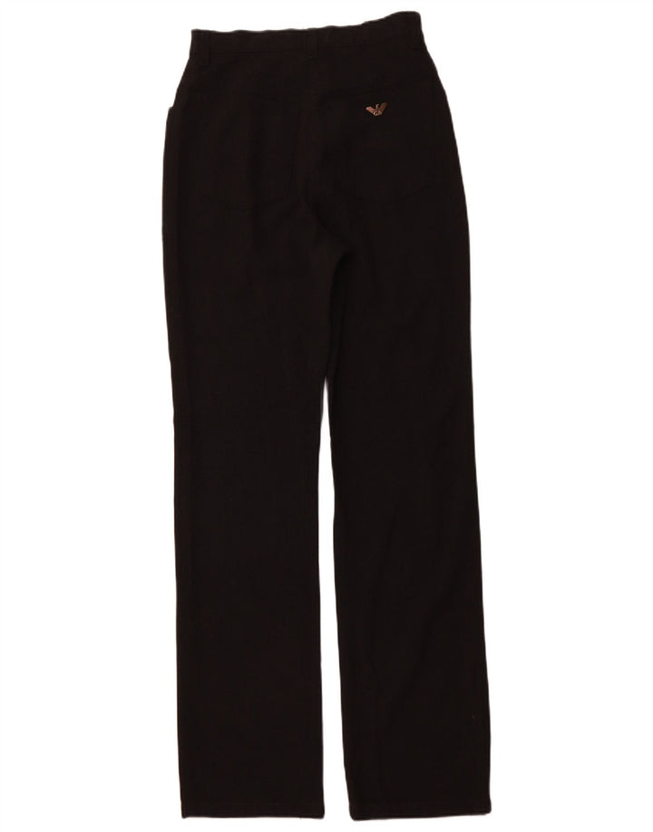 ARMANI Pantalon décontracté droit taille haute pour femme W30 L32 Noir Polyester