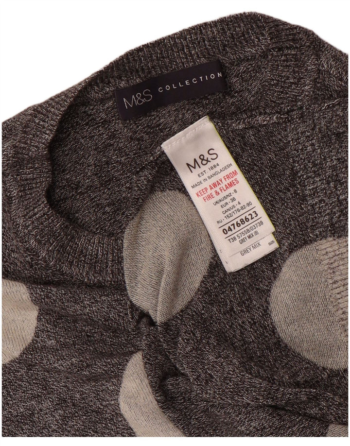 Marks & Spencer Pull à col rond pour femme UK 8 Petit pois gris