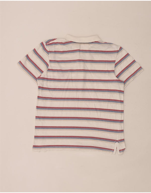 Wrangler Polo Femme UK 12 Medium Blanc Rayé