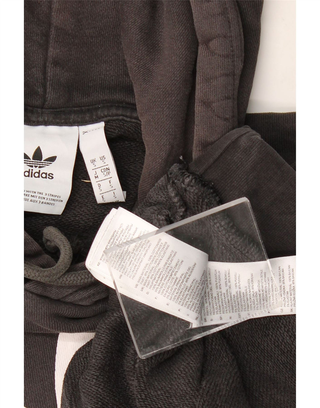 ADIDAS Pull à capuche graphique pour homme Petit coton noir