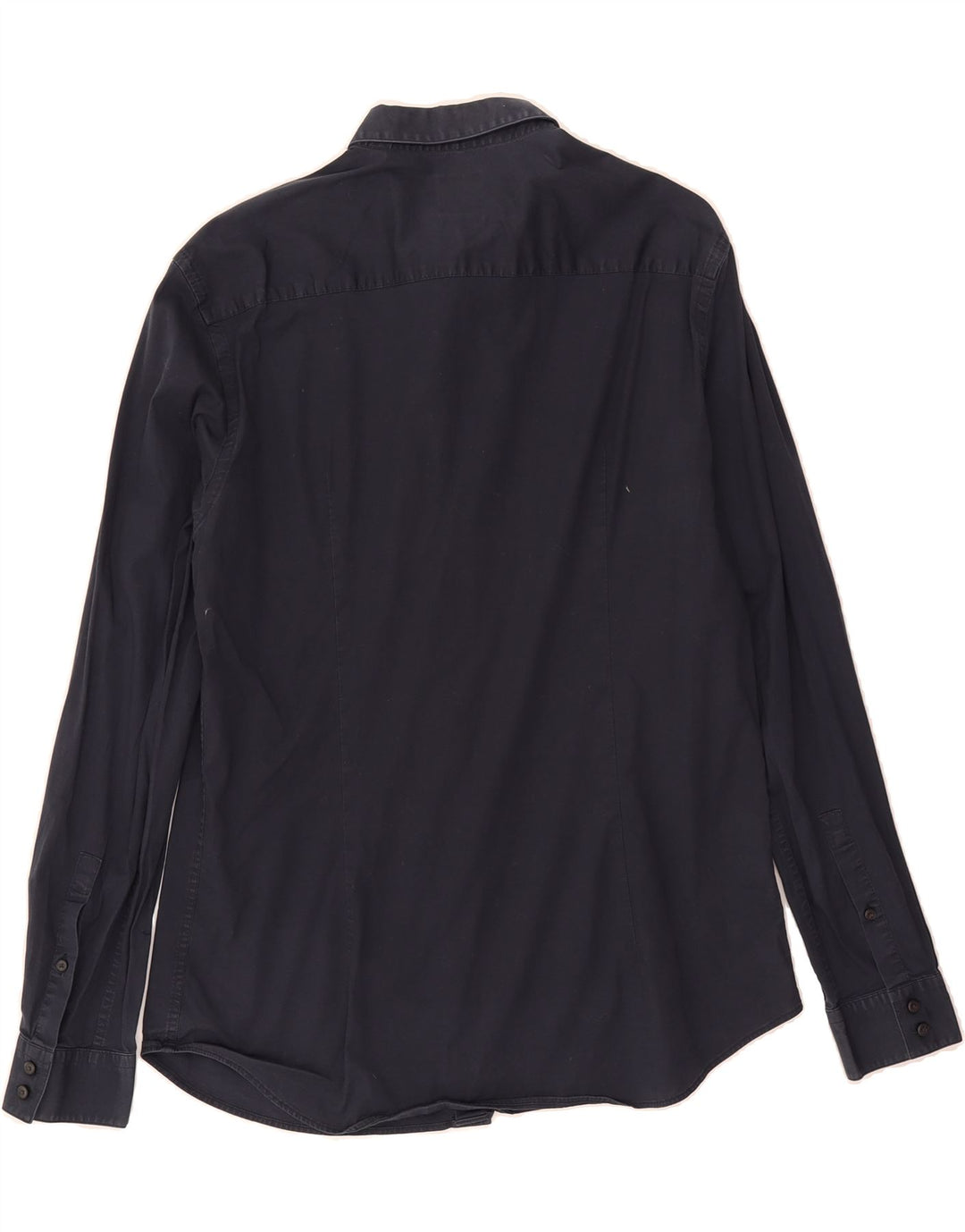 CALVIN KLEIN Mens Slim Fit Shirt 2XL Navy Blue Vintage Calvin Klein and Second-Hand Calvin Klein from Messina Hembry 