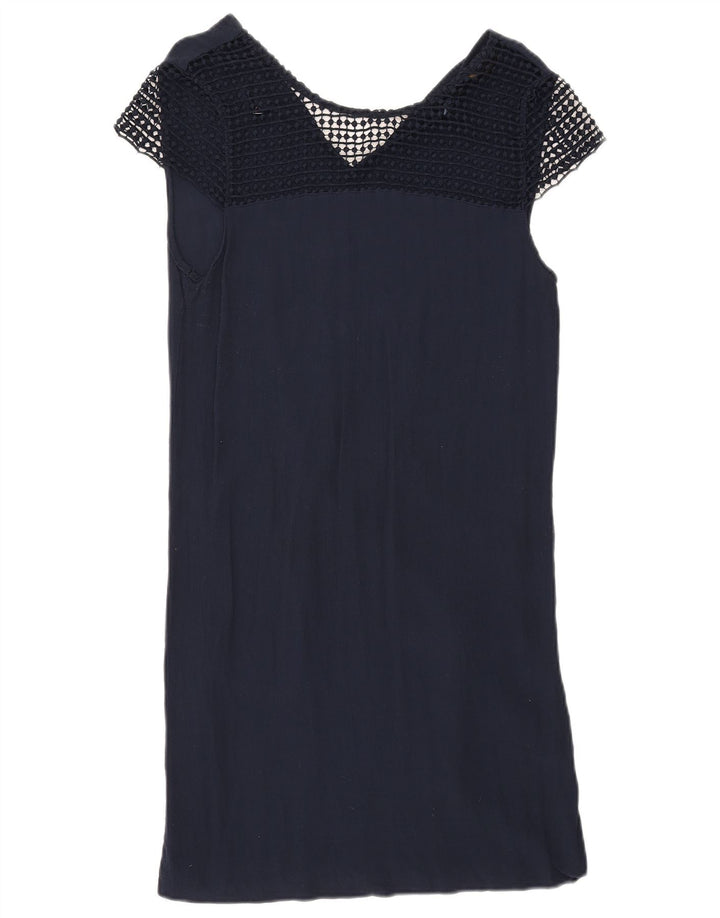 Zara Robe droite pour femme UK 12 Polyester bleu marine moyen