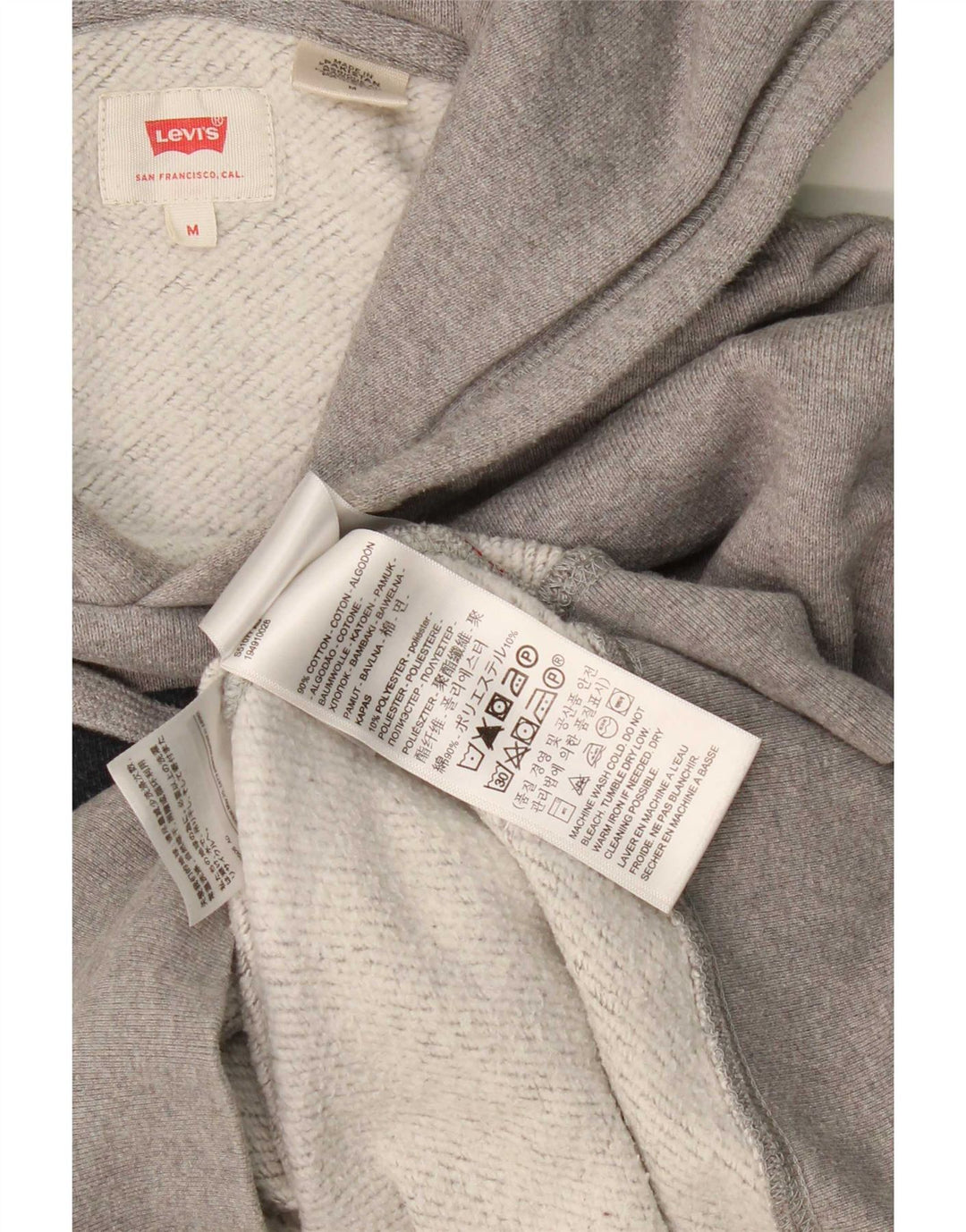 Levi's Pull à Capuche Graphique Homme Gris Moyen Moucheté Coton