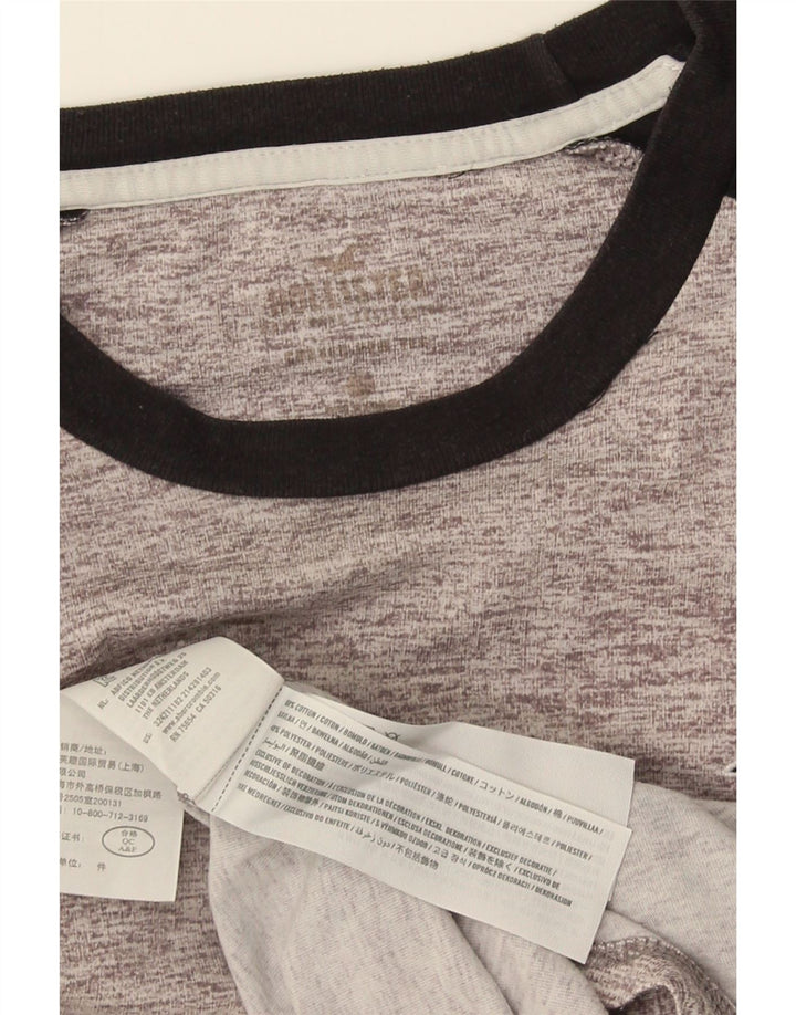 Hollister Haut Graphique à Manches Longues Homme Gris Moyen Colourblock Cotton