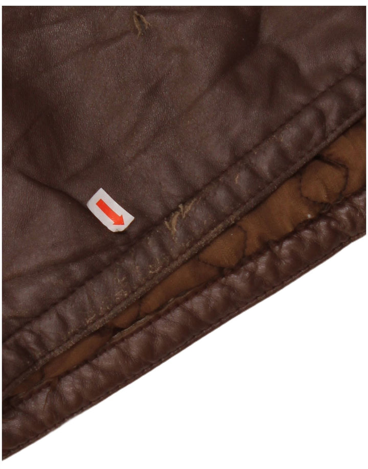 VINTAGE Veste en cuir homme IT 56 3XL Marron