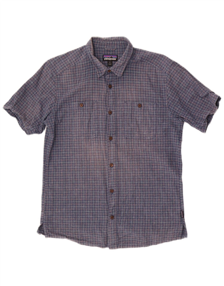 Patagonia Chemise à Manches Courtes Homme Bleu Moyen Carreaux