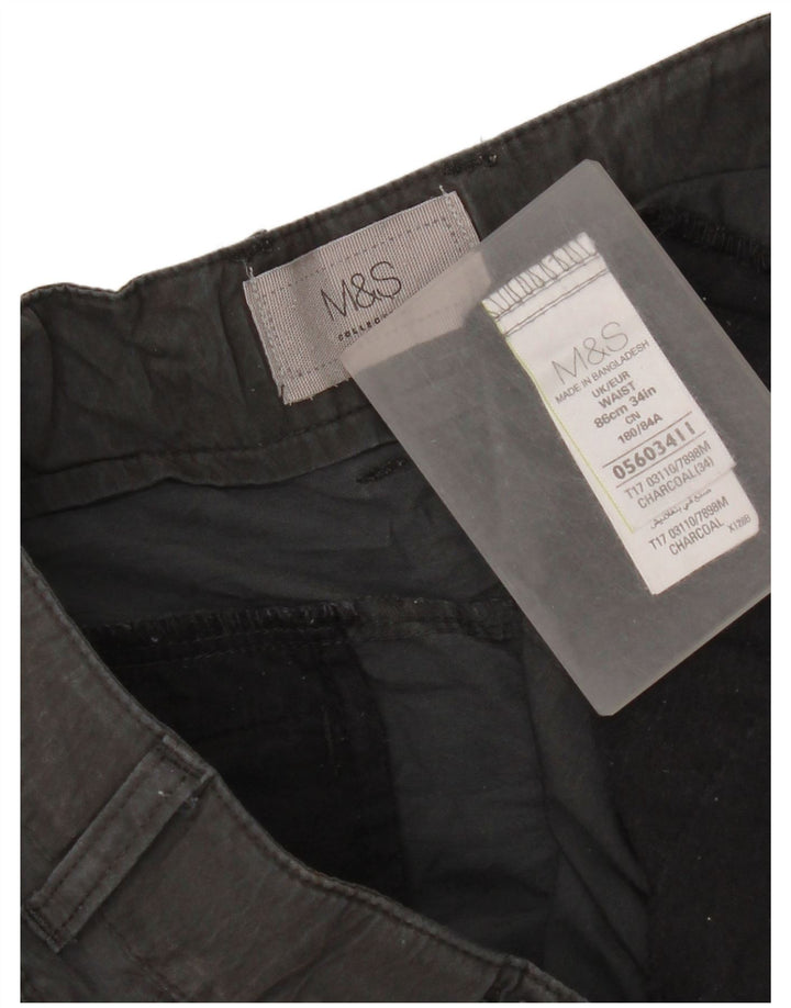 Marks & Spencer Short cargo pour homme W34 en coton gris moyen