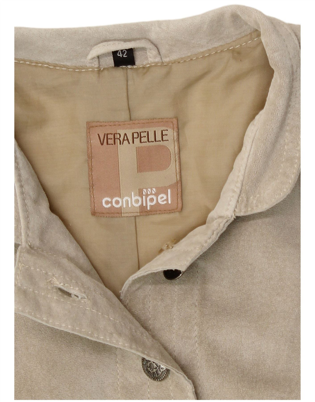 Conbipel Veste En Daim Femme IT 42 Cuir Beige Moyen
