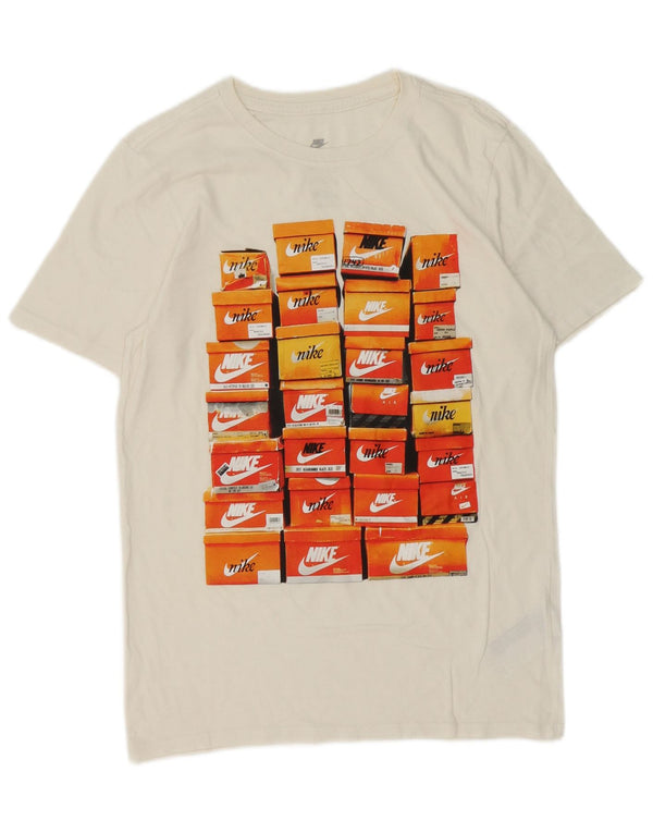 Nike T-shirt graphique coupe athlétique pour homme, petit, en coton blanc