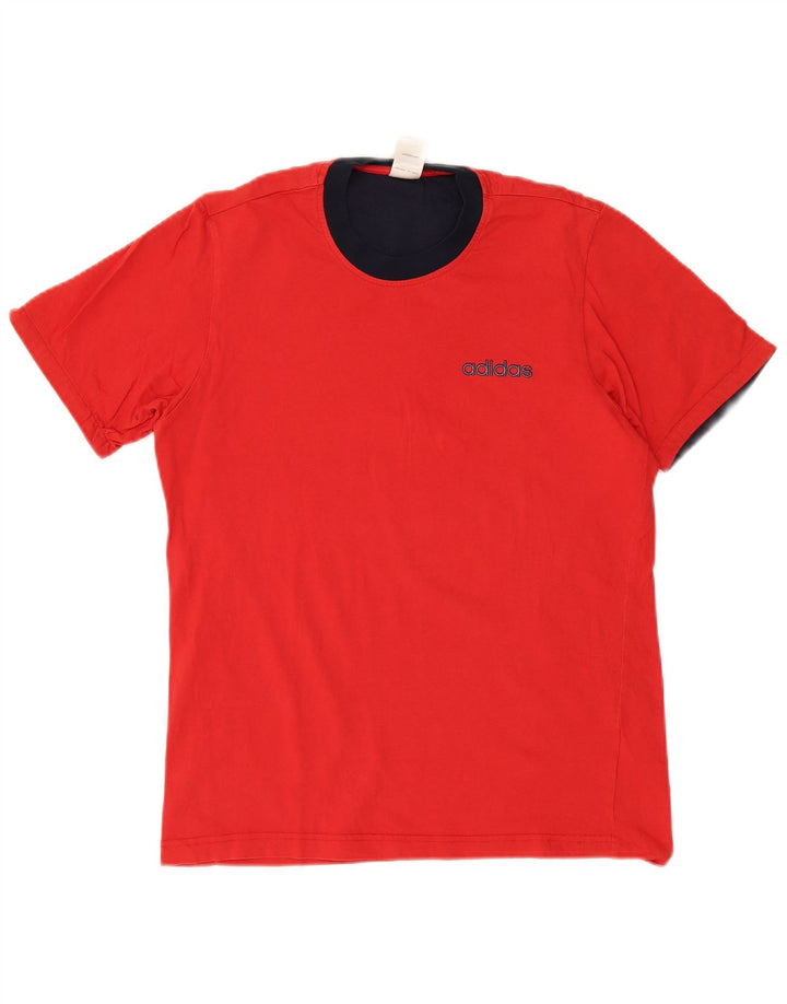 Adidas T-Shirt Graphique Homme Rouge Moyen Coton