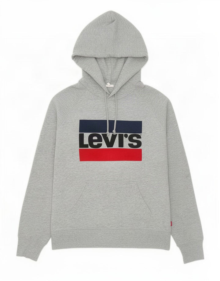 Levi's Pull à Capuche Graphique Homme Gris Small Coton