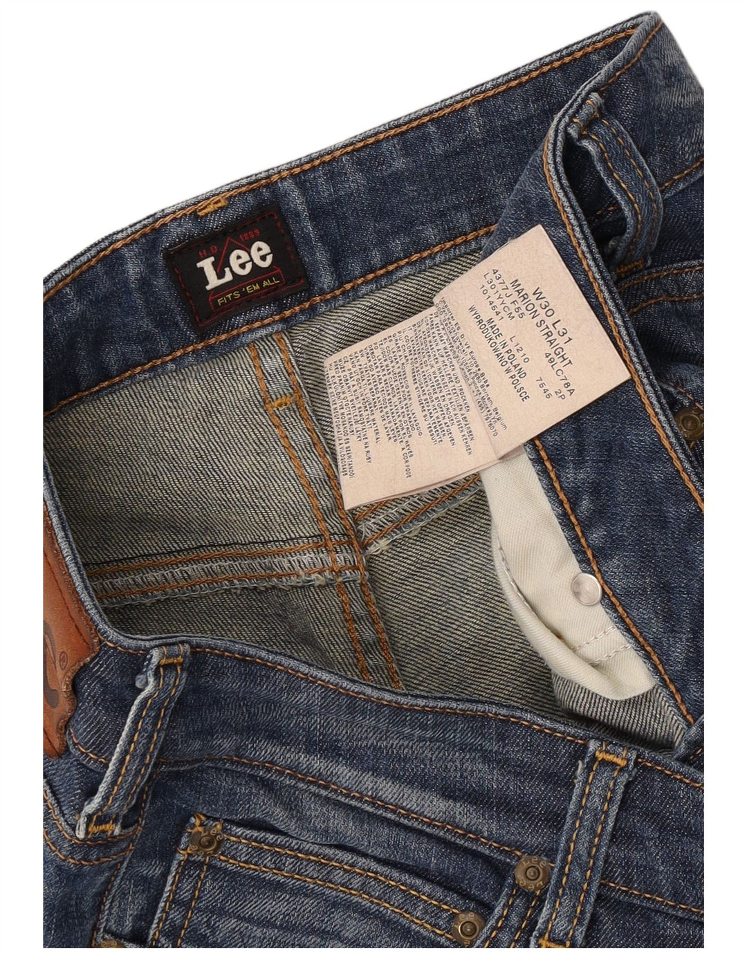 Lee Jean Droit Marion W30 L31 Homme Bleu Coton