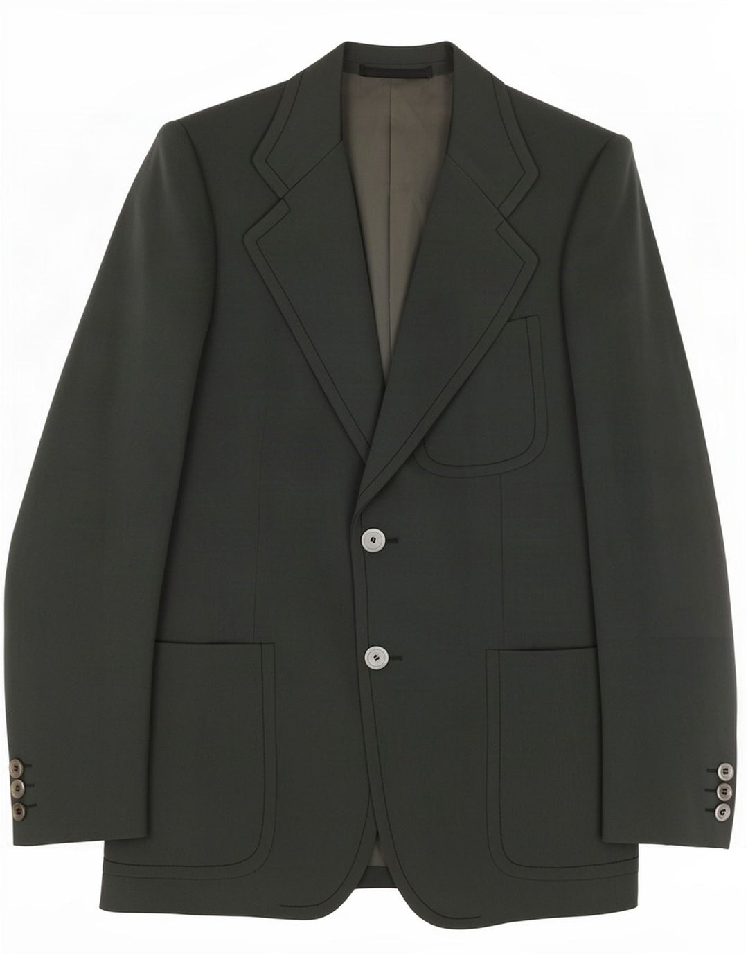 Marzotto Veste Blazer 2 Boutons Homme IT 48 Laine Vierge Vert Moyen