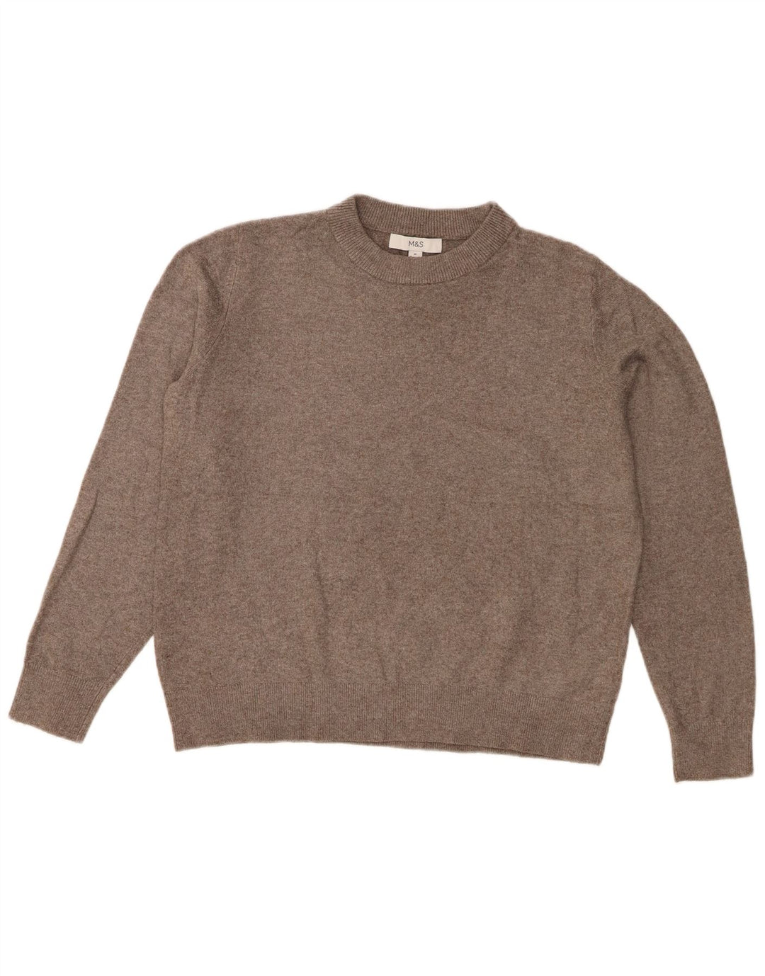 Marks & Spencer Pull à col rond pour femme UK 14 Gris moyen Polyester