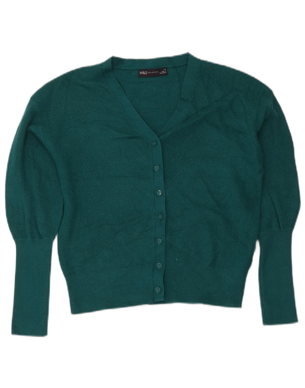 Marks & Spencer Pull cardigan coupe ample pour femme UK 6 XS Vert Viscose