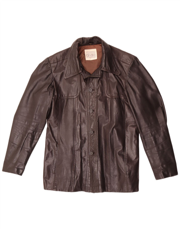 Esco Veste en cuir pour homme EU 52 XL Cuir marron