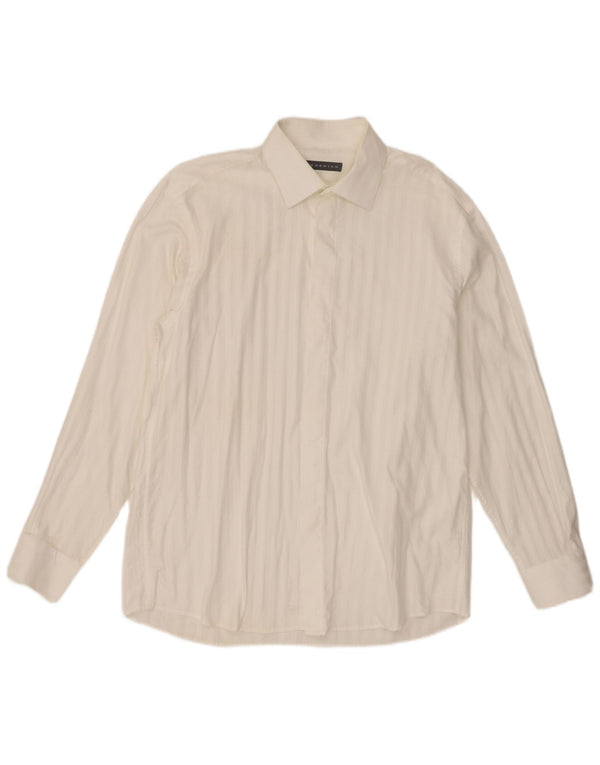 Rodrigo Chemise Homme Taille 42 16 1/2 Grand Coton à Rayures Blanches