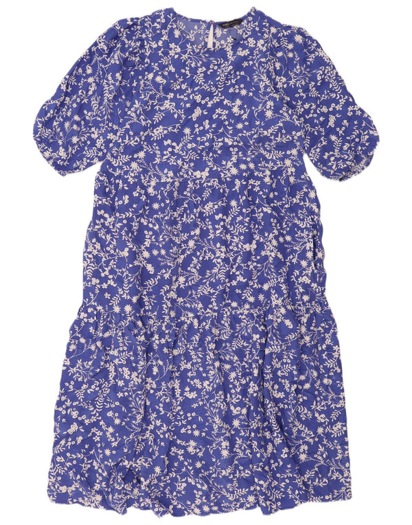 MARKS & SPENCER Robe longue régulière pour femme UK 16 Grand Bleu Floral