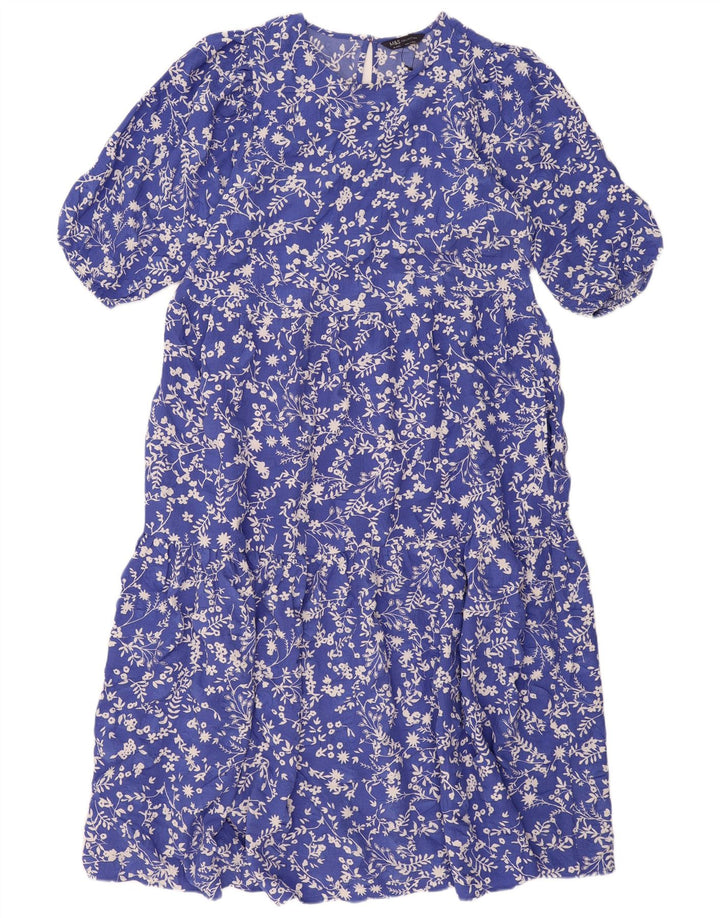 MARKS & SPENCER Robe longue régulière pour femme UK 16 Grand Bleu Floral