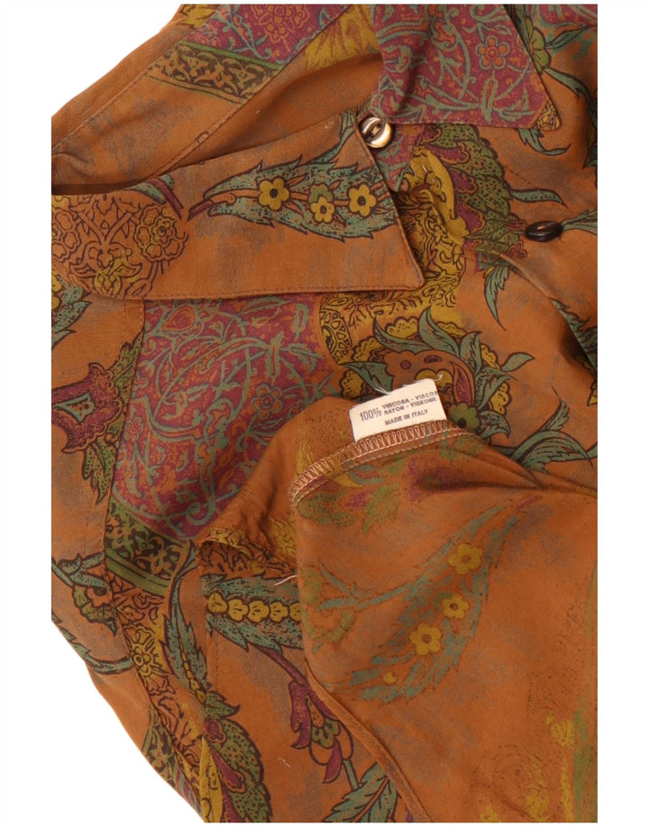 Chemise Homme Vintage Grande Viscose Florale Marron