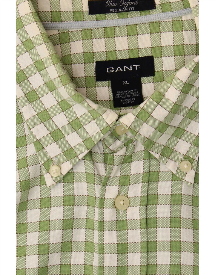 Gant Chemise Regular Fit XL Coton Vichy Vert Homme