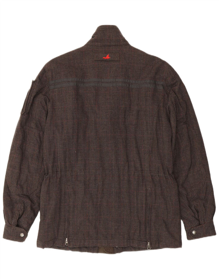 Museum Veste coupe-vent pour homme UK 40 Grand pied-de-poule marron en coton