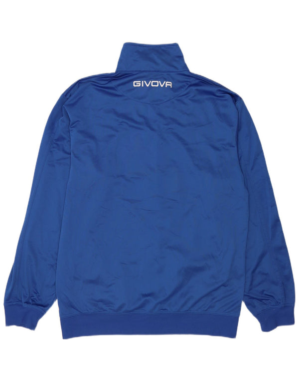 Givova Veste de survêtement graphique pour homme 5XL Bleu Colorblock Polyester