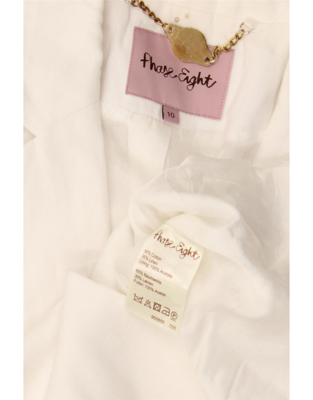 PHASE EIGHT Veste boléro à manches 3/4 pour femme avec 1 bouton UK 10 Small Blanc