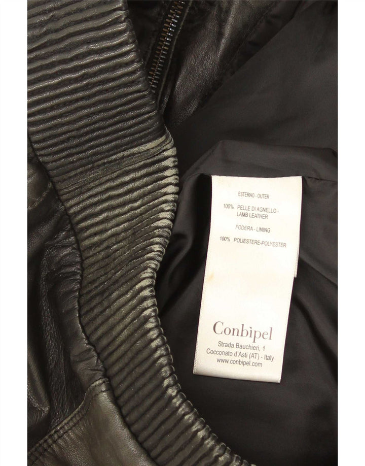 Conbipel Veste en Cuir Bomber Femme IT 44 Cuir Noir Moyen