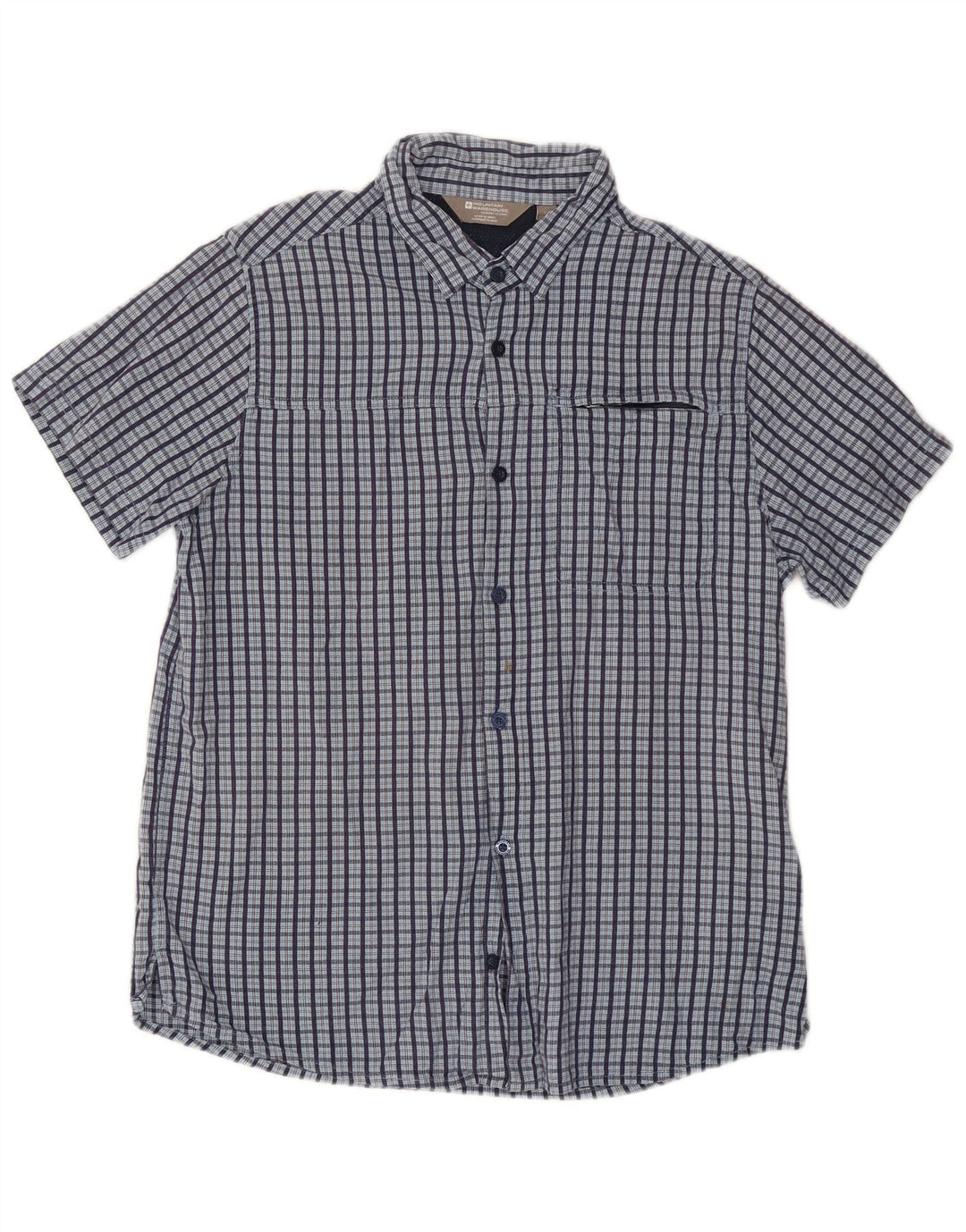 Mountain Warehouse Chemise à manches courtes pour homme à carreaux bleus