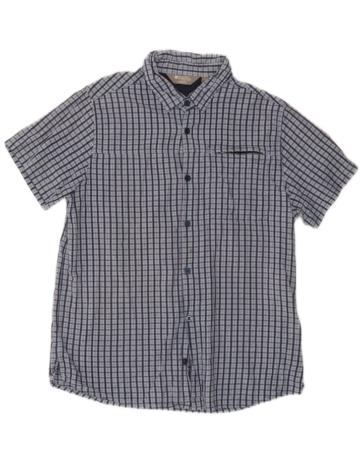 Mountain Warehouse Chemise à manches courtes pour homme à carreaux bleus