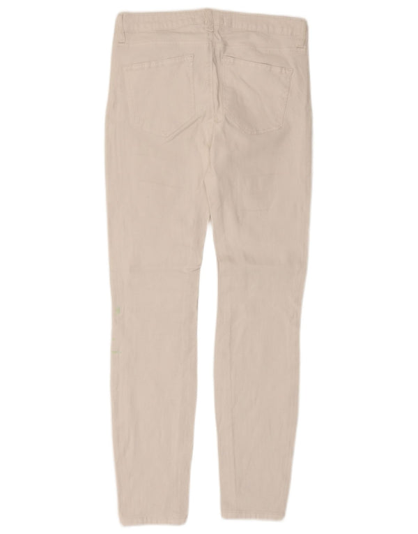 Zara Pantalon décontracté slim pour femme EU 36 XS W26 L27 Coton blanc