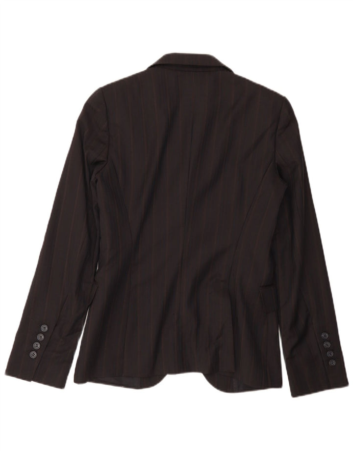Massimo Dutti Veste blazer à 2 boutons pour femme EU 36 XS en laine noire à fines rayures