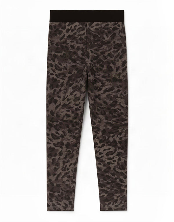 Adidas Legging court pour femme UK 8/10 Petit gris imprimé animal
