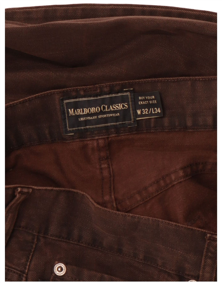 Marlboro Classics Pantalon décontracté droit pour homme W32 L31 Marron