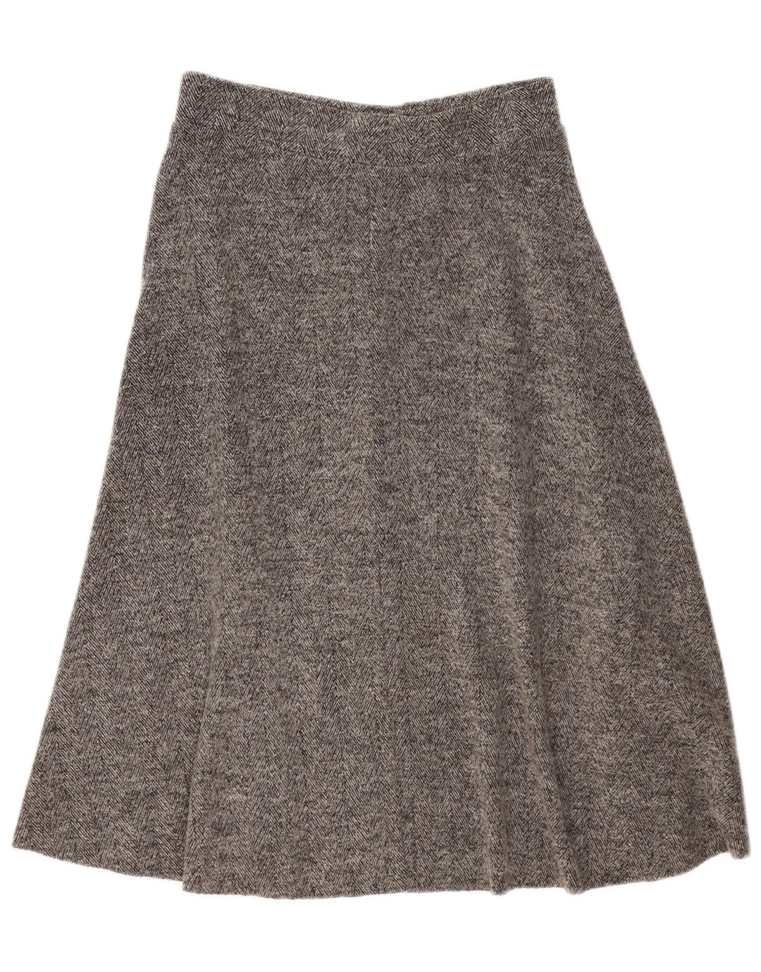Zara Femme Jupe Midi A-Line Large W32 Gris Chevrons