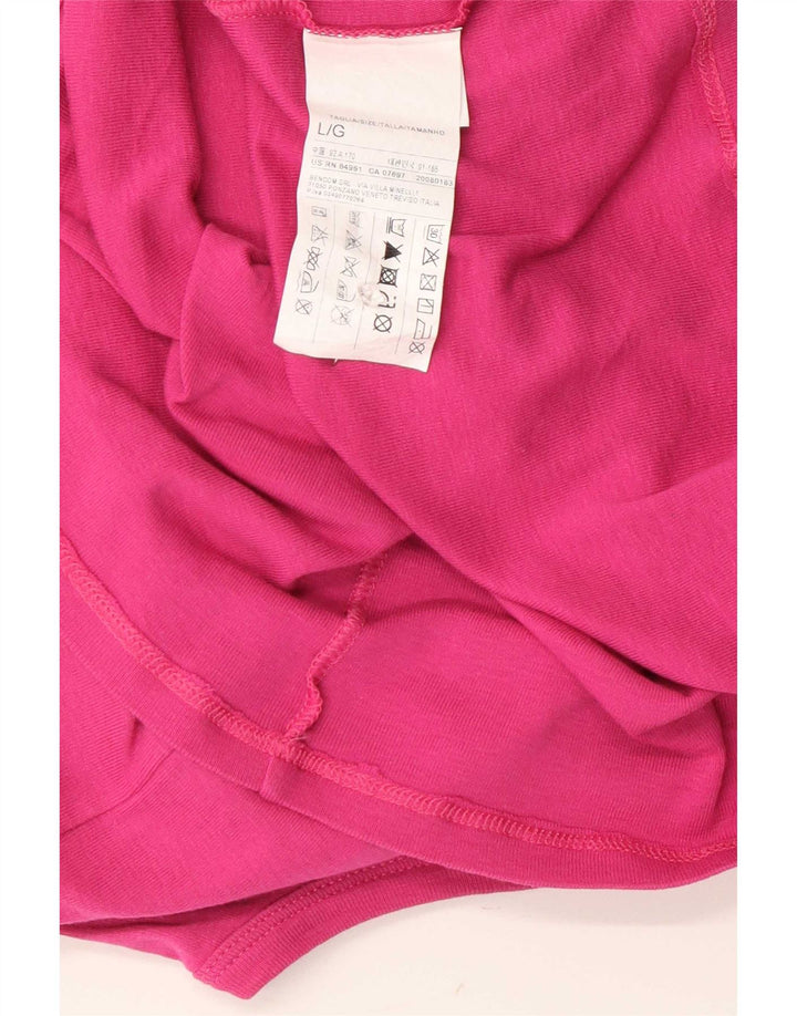 Benetton Débardeur Femme UK 14 Large Rose Coton