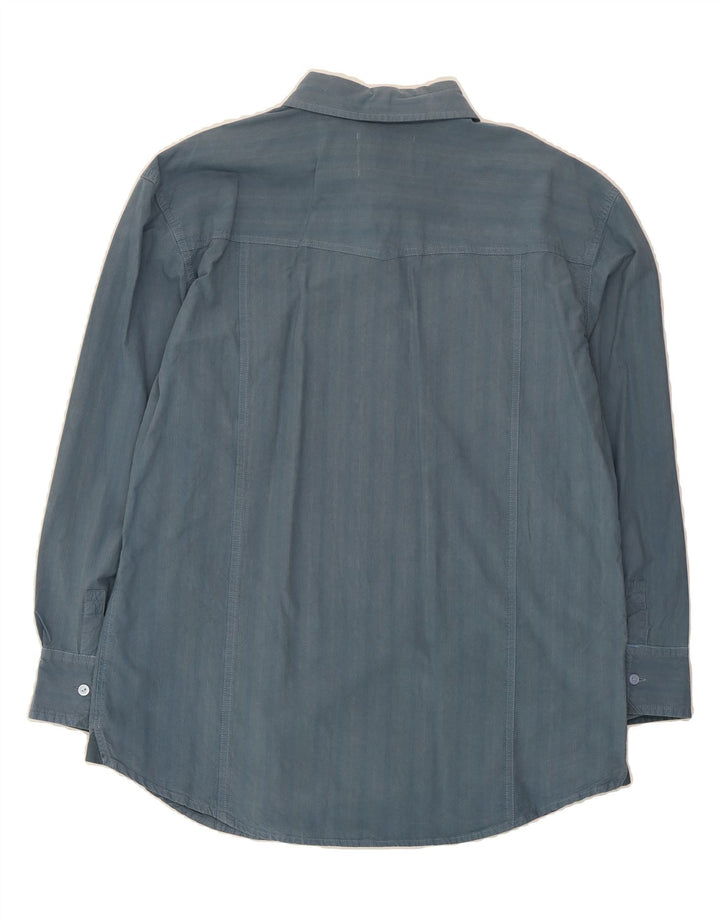 AMERICANINO Mens Slim Shirt XL Blue Striped Vintage Americanino and Second-Hand Americanino from Messina Hembry 
