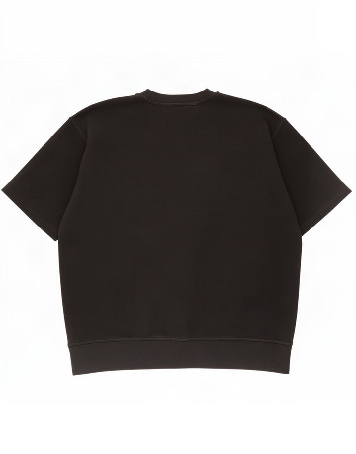 Zara Mens Short Sleeve Sweatshirt Jumper XL Noir Coton