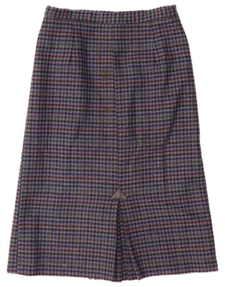 jupe crayon femme vintage UK 14 Medium W28 Blue Houndstooth