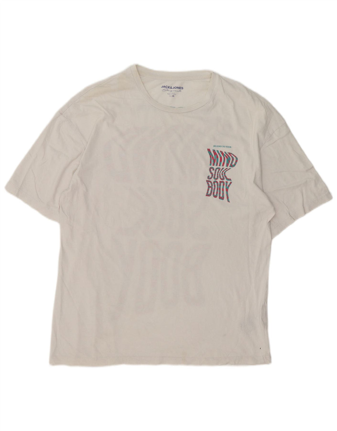 Jack & Jones T-Shirt Graphique Homme Blanc Moyen Coton