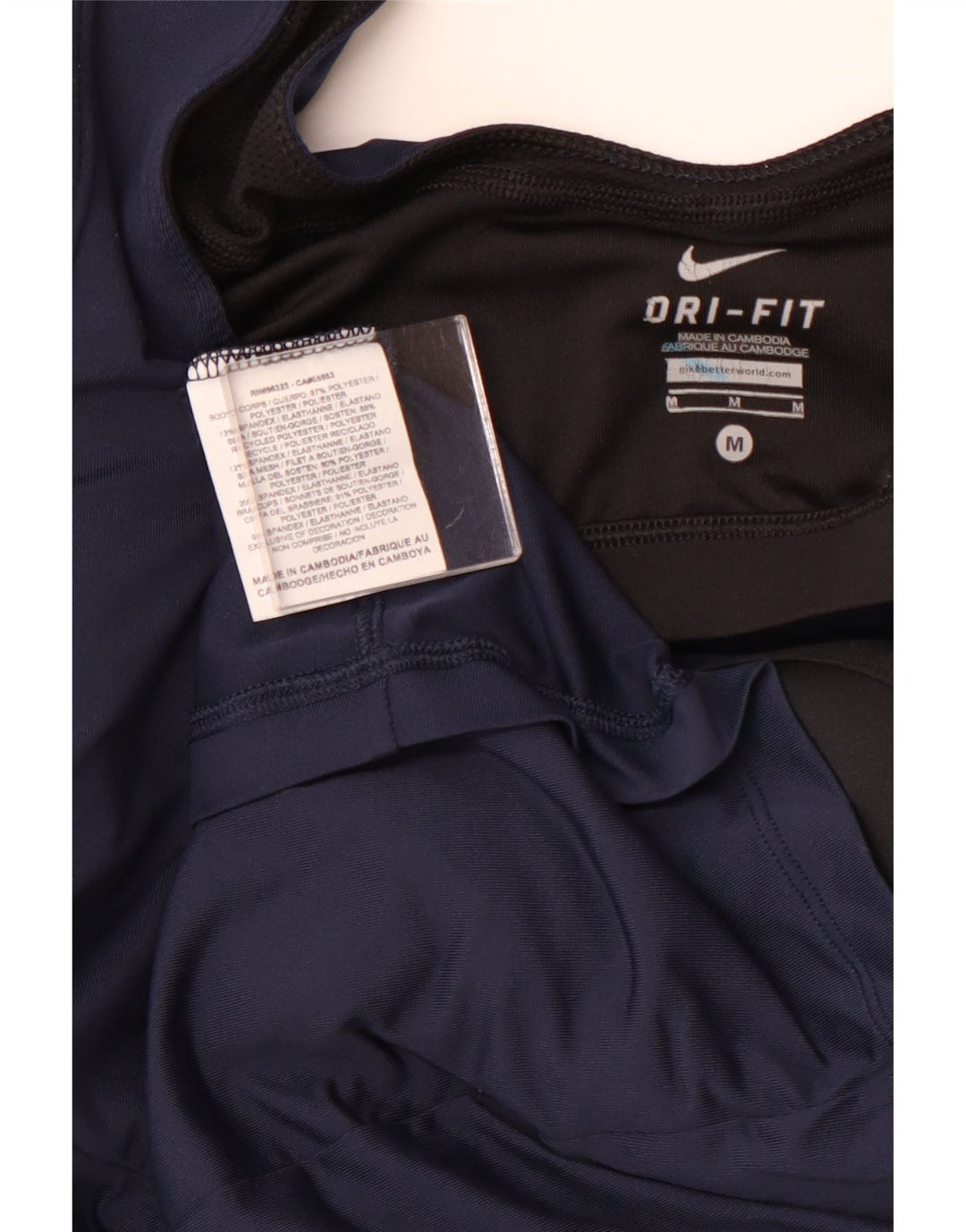 NIKE Maillot de bain Dri Fit pour femme UK 12 Bleu marine moyen Colorblock Polyester