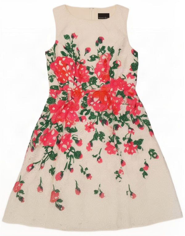 Phase Eight Womens Sleeveless Lace A-Line Dress UK 16 Large White Floral