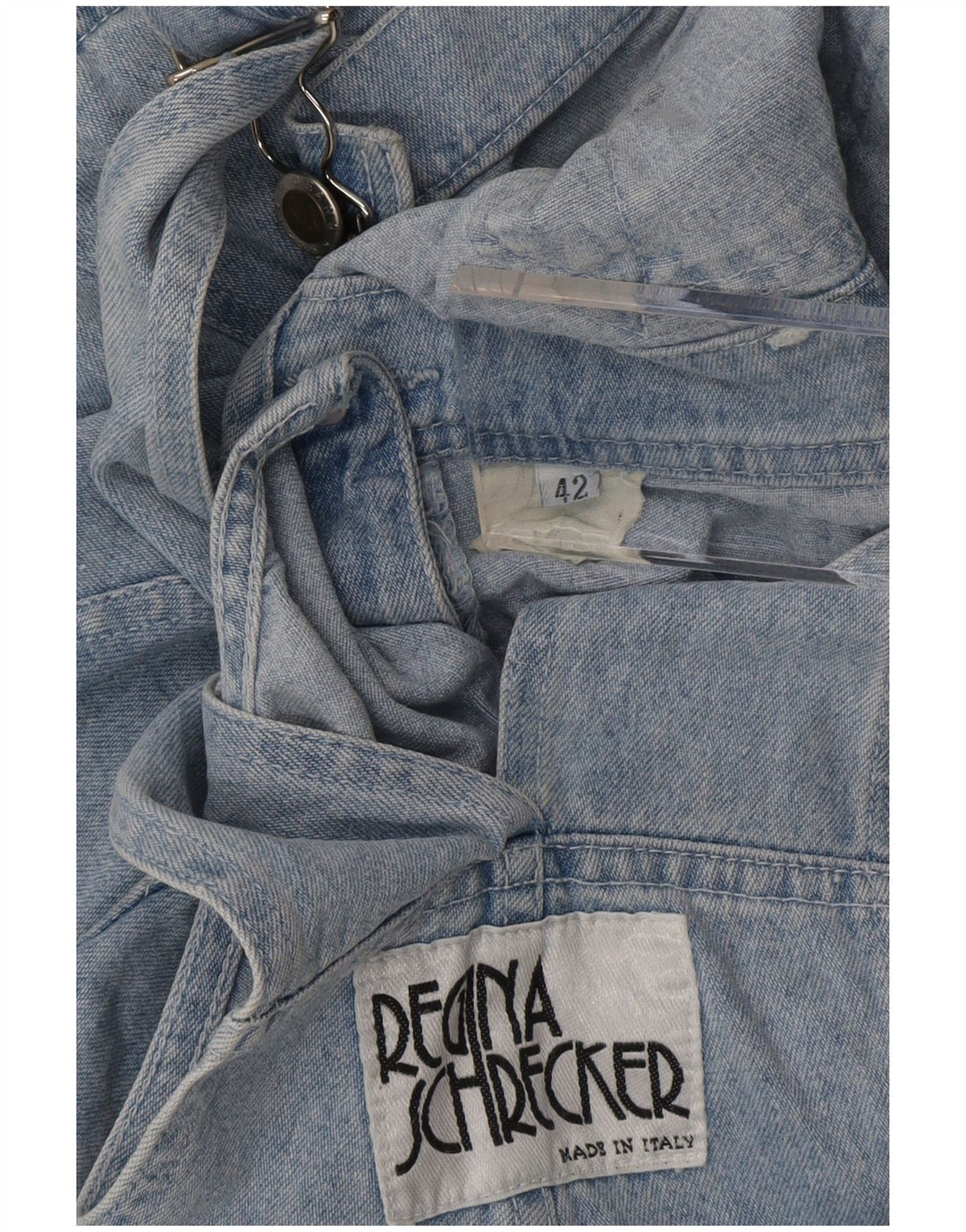 Regina Schrecker Salopette short en jean pour femme IT 42 Medium W32 Bleu