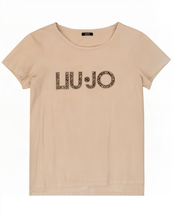 Liu Jo T-shirt graphique pour femme UK 14 Blanc moyen