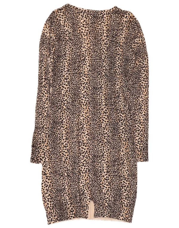 Guess Robe pull à manches longues pour femme UK 42 Beige moyen imprimé animal