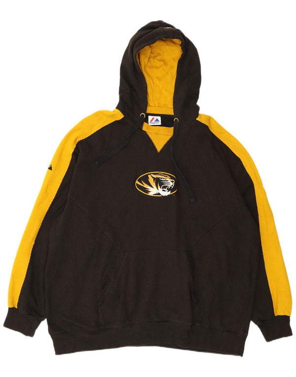 Majestic Mens Missouri Tigers Graphic Hoodie Jumper 2XL Black Colourblock