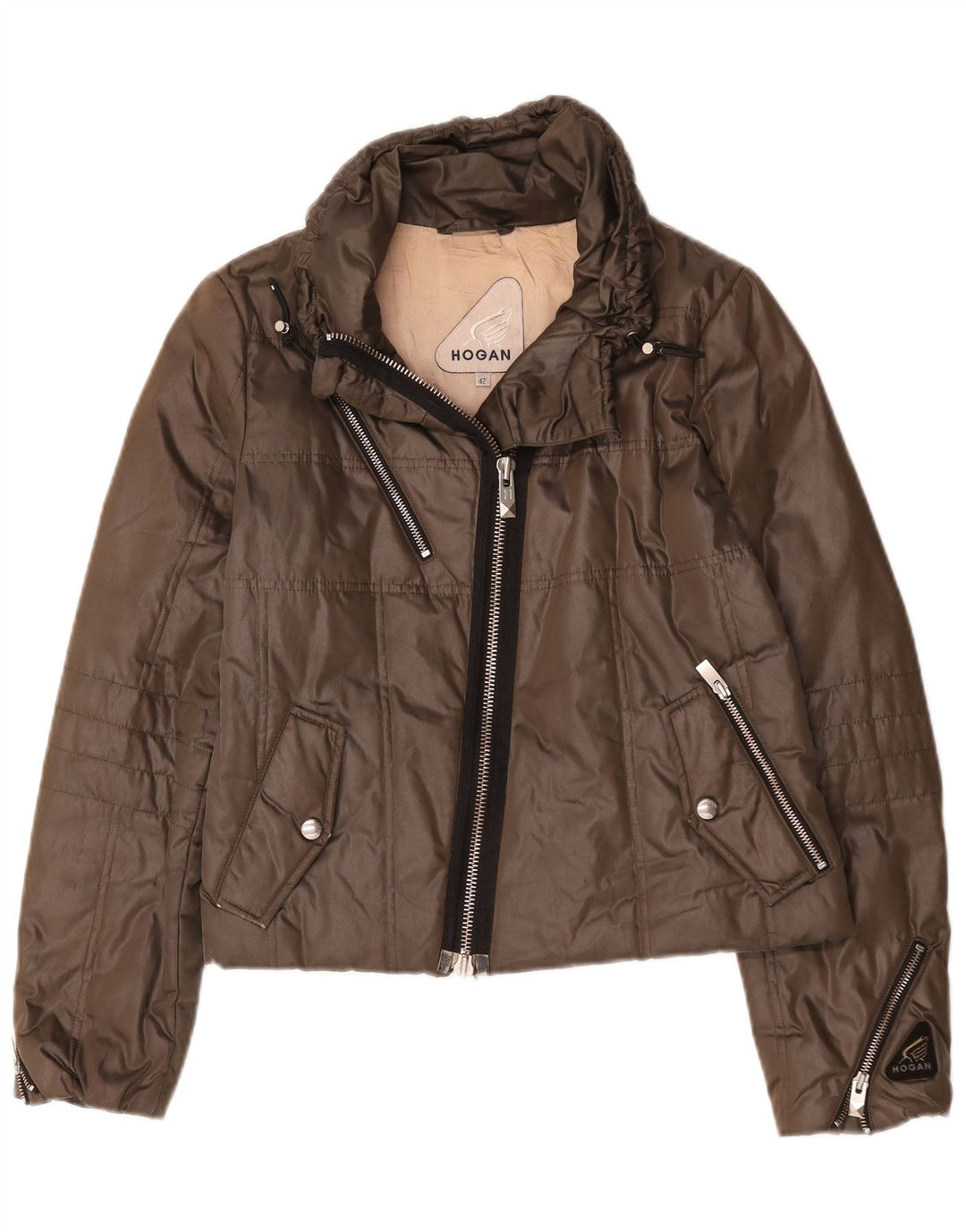 Hogan Femme Veste Rembourrée IT 42 Marron Moyen Polyester